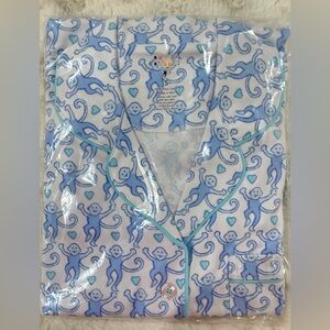 Roller Rabbit lovely Blue Monkey  Pajama Set